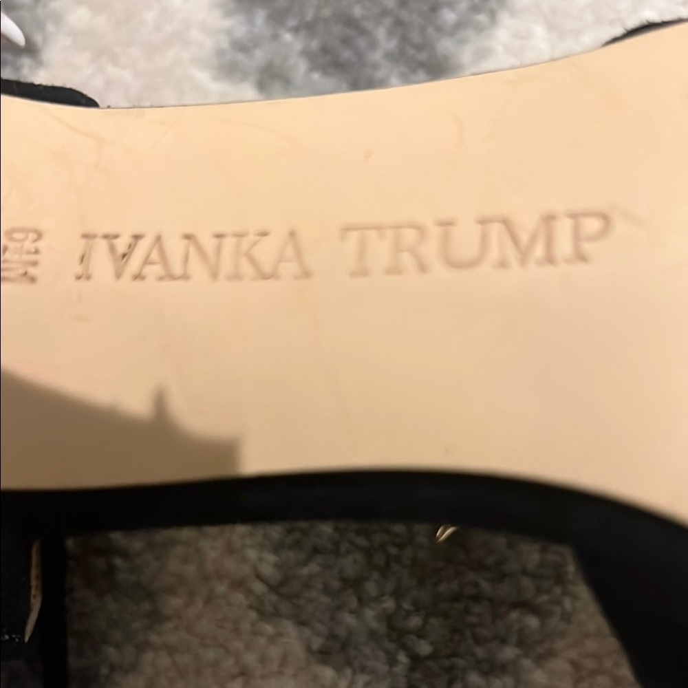 Ivanka Trump Suede Black Heels with Ankle Straps size 6.5 - Picture 2 of 7